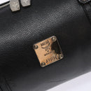 MCM Hand Bag Leather Black Silver Auth BA4835-12