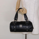 MCM Hand Bag Leather Black Silver Auth BA4835-21