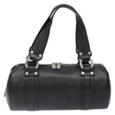 MCM Hand Bag Leather Black Silver Auth BA4835-2