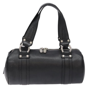 MCM Hand Bag Leather Black Silver Auth BA4835 - 0