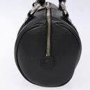 MCM Hand Bag Leather Black Silver Auth BA4835-3