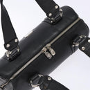 MCM Hand Bag Leather Black Silver Auth BA4835-6