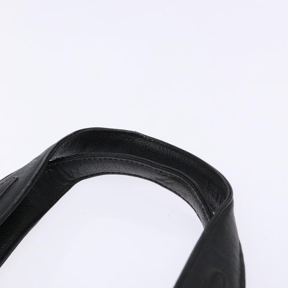 MCM Hand Bag Leather Black Silver Auth BA4835