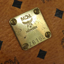 MCM Logogram Vicetos Boston Bag PVC Leather Brown Gold Auth BA4836-14