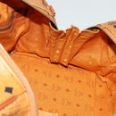 MCM Logogram Vicetos Boston Bag PVC Leather Brown Gold Auth BA4836-17