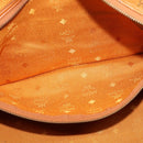 MCM Logogram Vicetos Boston Bag PVC Leather Brown Gold Auth BA4836-19