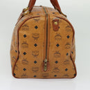 MCM Logogram Vicetos Boston Bag PVC Leather Brown Gold Auth BA4836-4