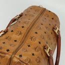 MCM Logogram Vicetos Boston Bag PVC Leather Brown Gold Auth BA4836-6