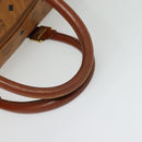 MCM Logogram Vicetos Boston Bag PVC Leather Brown Gold Auth BA4836-7
