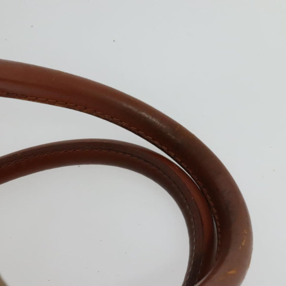 MCM Logogram Vicetos Boston Bag PVC Leather Brown Gold Auth BA4836