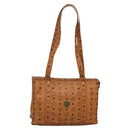 MCM Logogram Vicetos Shoulder Bag PVC Leather Brown Gold Auth BA4838-1