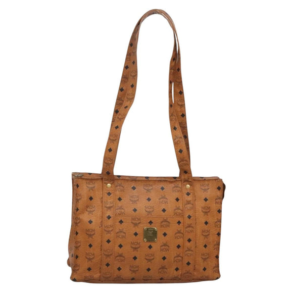 MCM Logogram Vicetos Shoulder Bag PVC Leather Brown Gold Auth BA4838