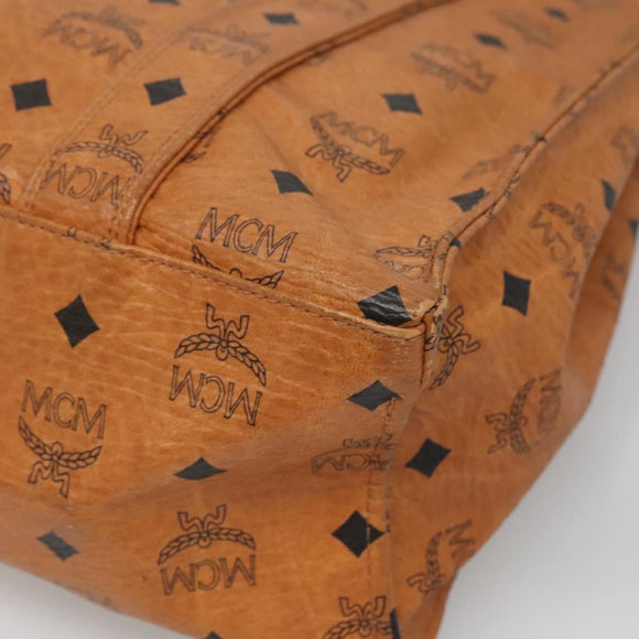 MCM Logogram Vicetos Shoulder Bag PVC Leather Brown Gold Auth BA4838