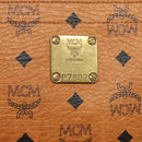 MCM Logogram Vicetos Shoulder Bag PVC Leather Brown Gold Auth BA4838-12
