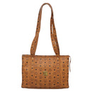 MCM Logogram Vicetos Shoulder Bag PVC Leather Brown Gold Auth BA4838-13