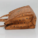 MCM Logogram Vicetos Shoulder Bag PVC Leather Brown Gold Auth BA4838-3