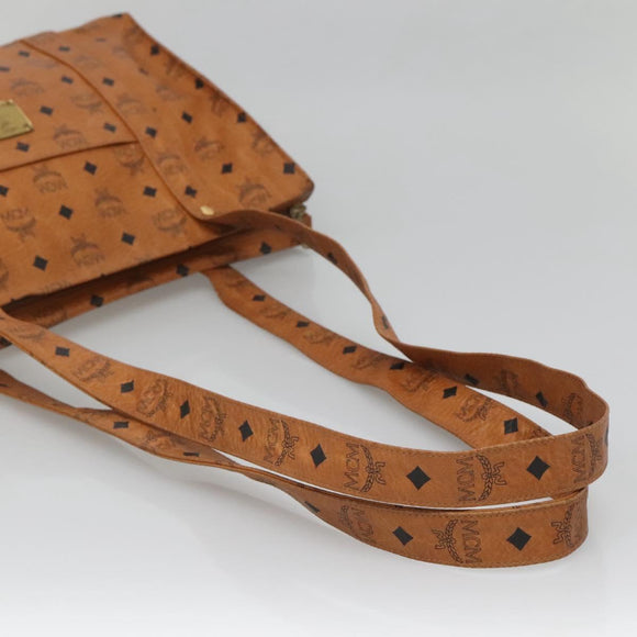 MCM Logogram Vicetos Shoulder Bag PVC Leather Brown Gold Auth BA4838