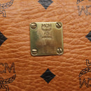 MCM Logogram Vicetos Boston Bag PVC Leather Brown Gold Auth BA4839-12