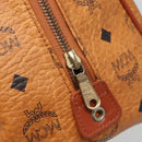 MCM Logogram Vicetos Boston Bag PVC Leather Brown Gold Auth BA4839-10
