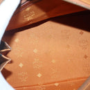 MCM Logogram Vicetos Boston Bag PVC Leather Brown Gold Auth BA4839-11