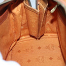 MCM Logogram Vicetos Boston Bag PVC Leather Brown Gold Auth BA4839-18