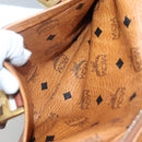 MCM Logogram Vicetos Boston Bag PVC Leather Brown Gold Auth BA4839-20