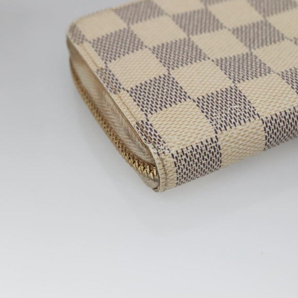 LOUIS VUITTON Damier Azur Portefeuille Clemence Long Wallet N61264 Auth BA4842