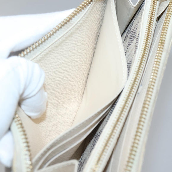 LOUIS VUITTON Damier Azur Portefeuille Clemence Long Wallet N61264 Auth BA4842