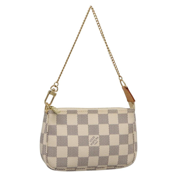 LOUIS VUITTON Damier Azur Mini Pochette Accessoires Pouch N63005 LV Auth BA4860