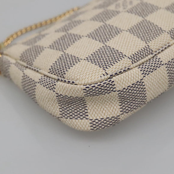LOUIS VUITTON Damier Azur Mini Pochette Accessoires Pouch N63005 LV Auth BA4860