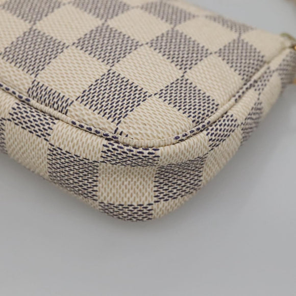 LOUIS VUITTON Damier Azur Mini Pochette Accessoires Pouch N63005 LV Auth BA4860