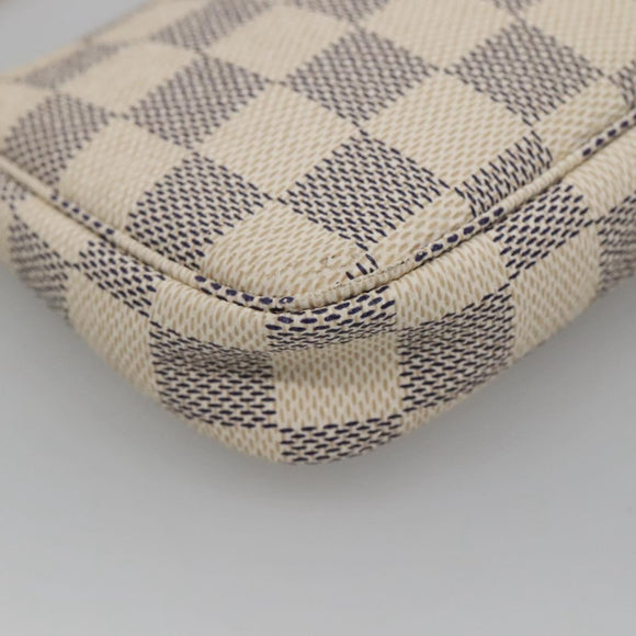 LOUIS VUITTON Damier Azur Mini Pochette Accessoires Pouch N63005 LV Auth BA4860