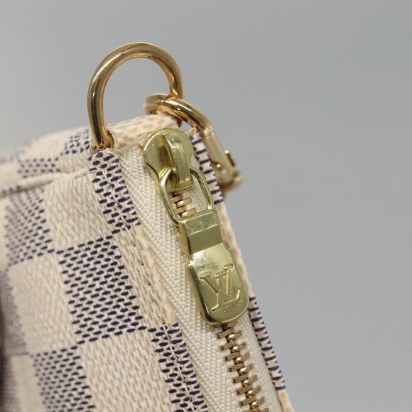 LOUIS VUITTON Damier Azur Mini Pochette Accessoires Pouch N63005 LV Auth BA4860