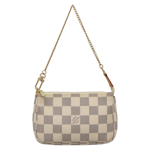 LOUIS VUITTON Damier Azur Mini Pochette Accessoires Pouch N63005 LV Auth BA4860