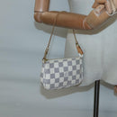 LOUIS VUITTON Damier Azur Mini Pochette Accessoires Pouch N63005 LV Auth BA4860-21