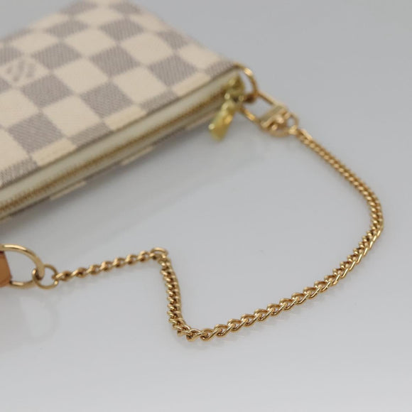 LOUIS VUITTON Damier Azur Mini Pochette Accessoires Pouch N63005 LV Auth BA4860