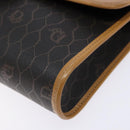 Christian Dior Honeycomb Canvas Shoulder Bag PVC Black Gold Auth BA4862-15