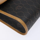 Christian Dior Honeycomb Canvas Shoulder Bag PVC Black Gold Auth BA4862-16