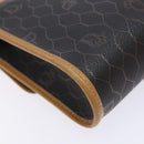 Christian Dior Honeycomb Canvas Shoulder Bag PVC Black Gold Auth BA4862-8