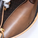 Christian Dior Honeycomb Canvas Shoulder Bag PVC Black Gold Auth BA4862-11