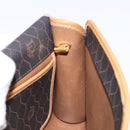 Christian Dior Honeycomb Canvas Shoulder Bag PVC Black Gold Auth BA4862-20