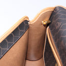 Christian Dior Honeycomb Canvas Shoulder Bag PVC Black Gold Auth BA4862-21