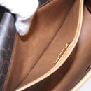 Christian Dior Honeycomb Canvas Shoulder Bag PVC Black Gold Auth BA4862-12