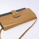 Christian Dior Honeycomb Canvas Shoulder Bag PVC Black Gold Auth BA4862-6