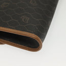 Christian Dior Honeycomb Canvas Chain Shoulder Bag PVC Black Gold Auth BA4863-15