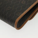 Christian Dior Honeycomb Canvas Chain Shoulder Bag PVC Black Gold Auth BA4863-16