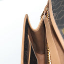 Christian Dior Honeycomb Canvas Chain Shoulder Bag PVC Black Gold Auth BA4863-19