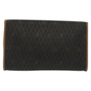 Christian Dior Honeycomb Canvas Chain Shoulder Bag PVC Black Gold Auth BA4863-2