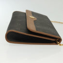 Christian Dior Honeycomb Canvas Chain Shoulder Bag PVC Black Gold Auth BA4863-3