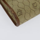 Christian Dior Honeycomb Canvas Chain Shoulder Bag PVC Beige Gold Auth BA4864-9